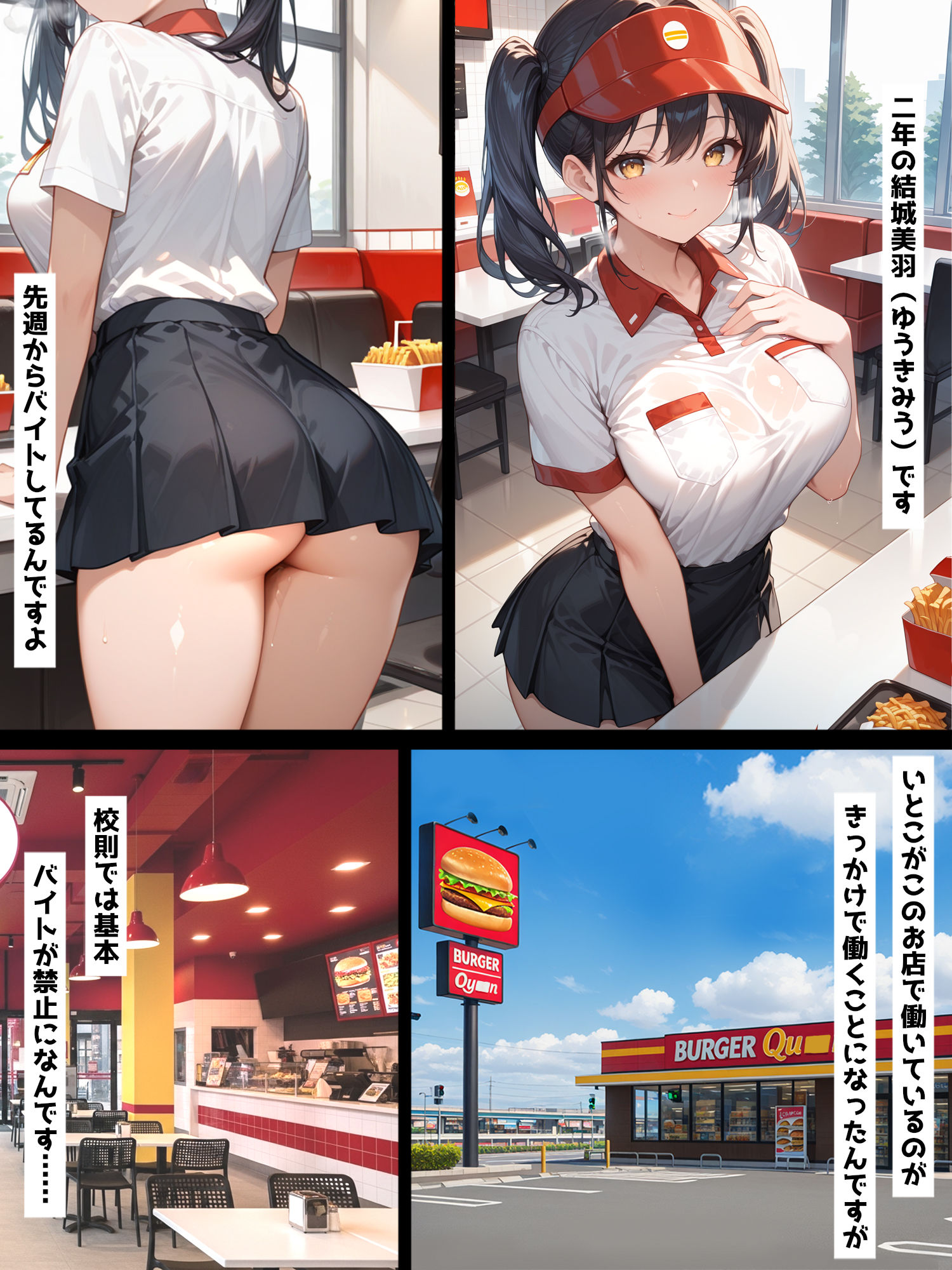 性教育学園X やりまくり！全裸バイト バーガーショップ編 vol.40【セリフ入有】 - サンプル画像 1