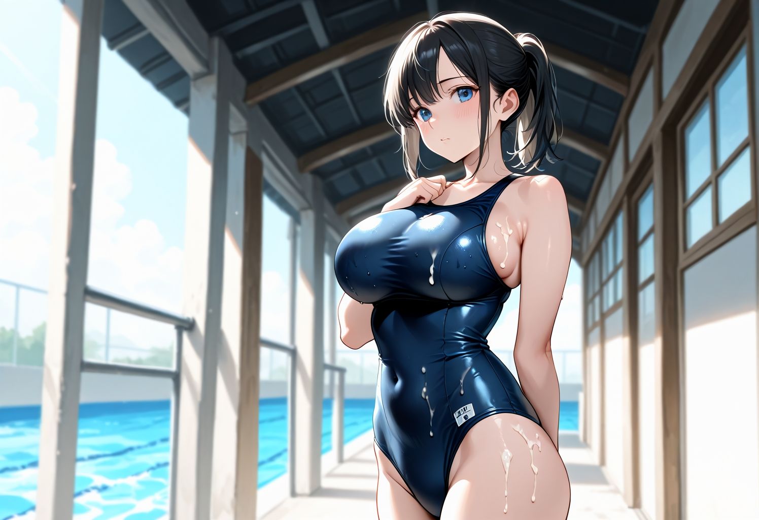 スク水女子校生との秘密の濃厚種付け日記 - サンプル画像 6