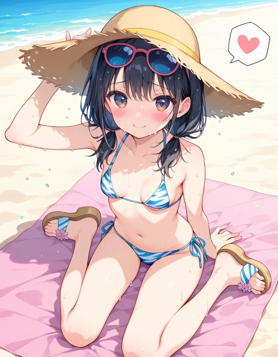 『黒髪カノジョと、ひみつのなつやすみ。vol.2』〜キミに溶けてる、水着の跡 〜 - サンプル画像 1