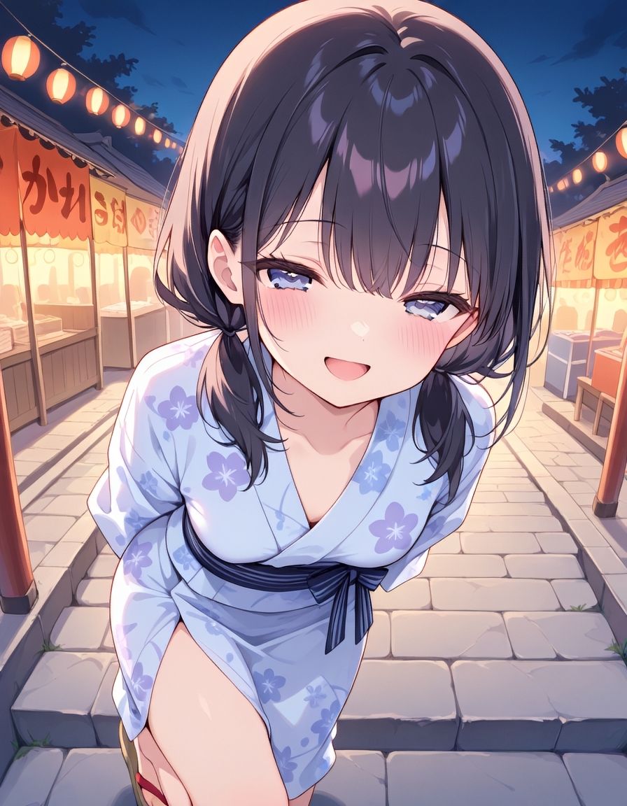 『黒髪カノジョと、ひみつのなつやすみ。vol.4』〜夜風が揺らした、浴衣の隙間 〜 - サンプル画像 1