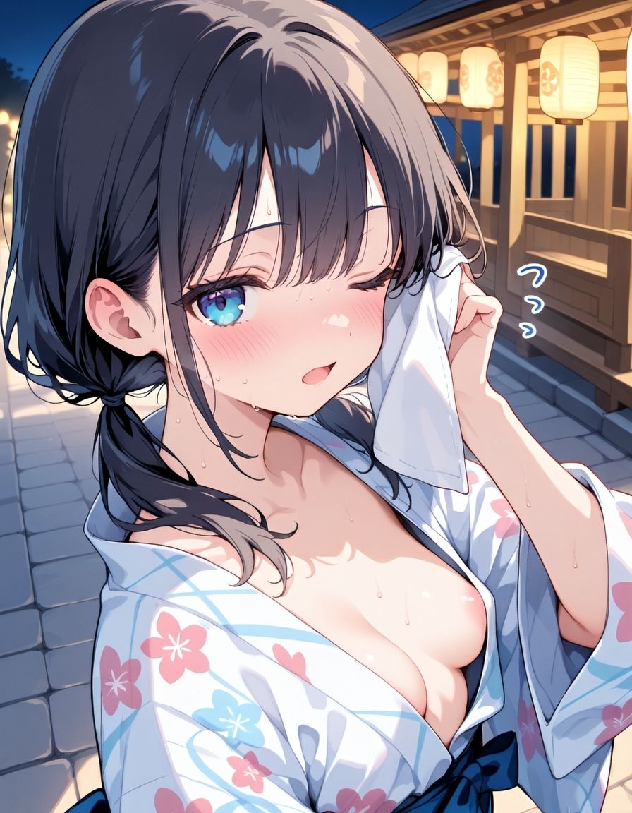 『黒髪カノジョと、ひみつのなつやすみ。vol.4』〜夜風が揺らした、浴衣の隙間 〜 - サンプル画像 2