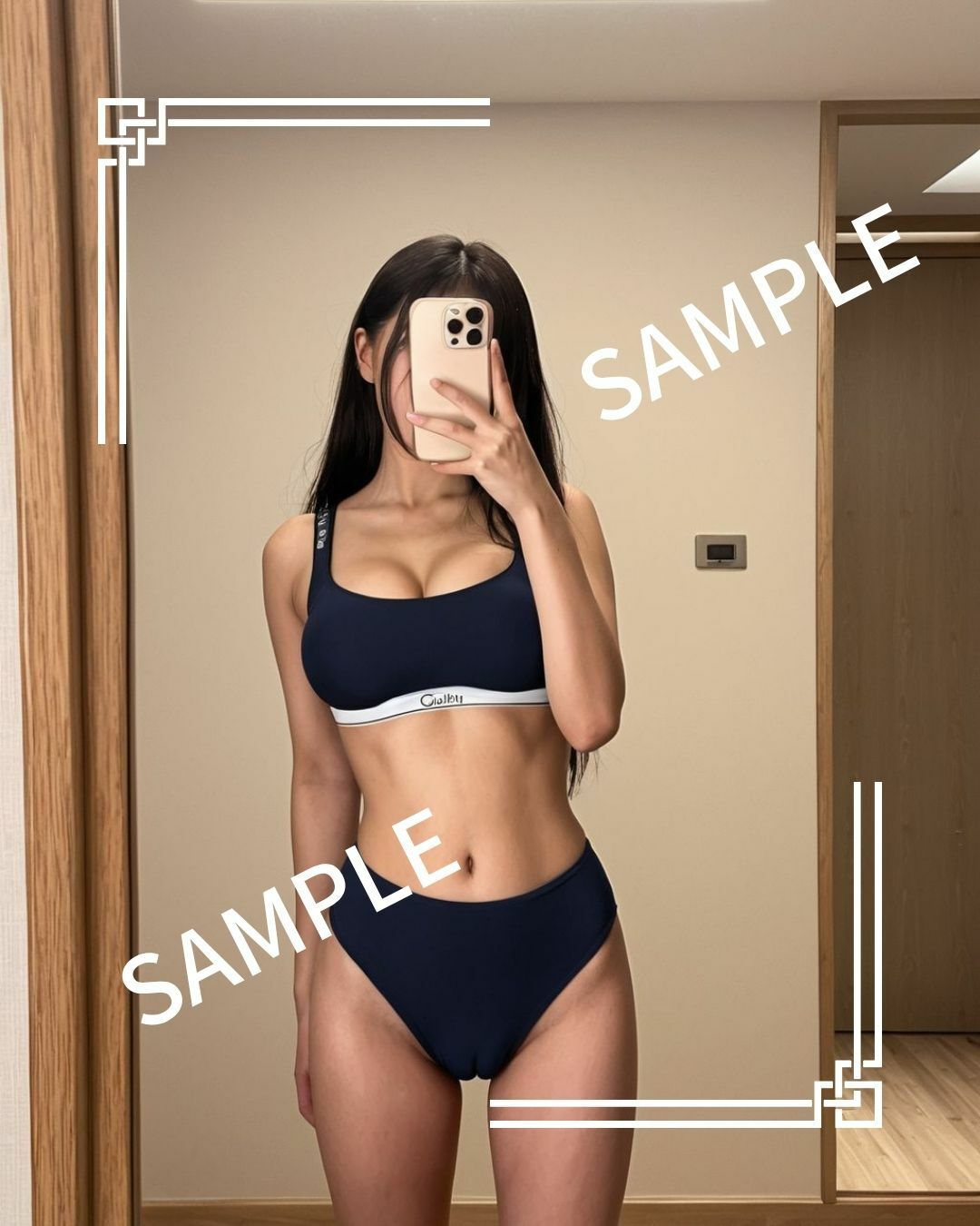 【2次利用可】下着姿の女性×自撮りCG素材集【150枚】 - サンプル画像 2