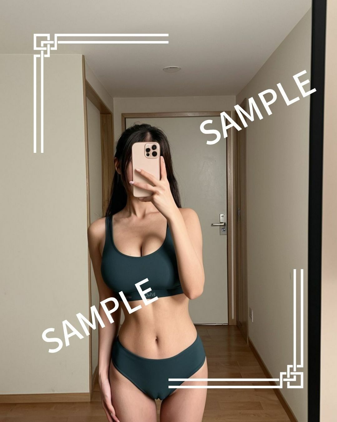 【2次利用可】下着姿の女性×自撮りCG素材集【150枚】 - サンプル画像 3