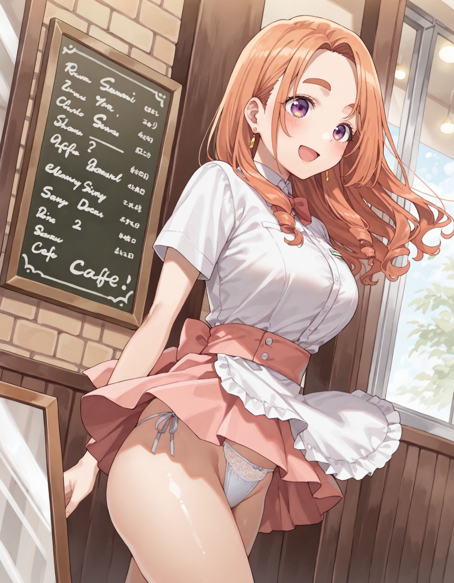 紫〇寺万里のパンチラ〜ウェイトレス編〜 - サンプル画像 1