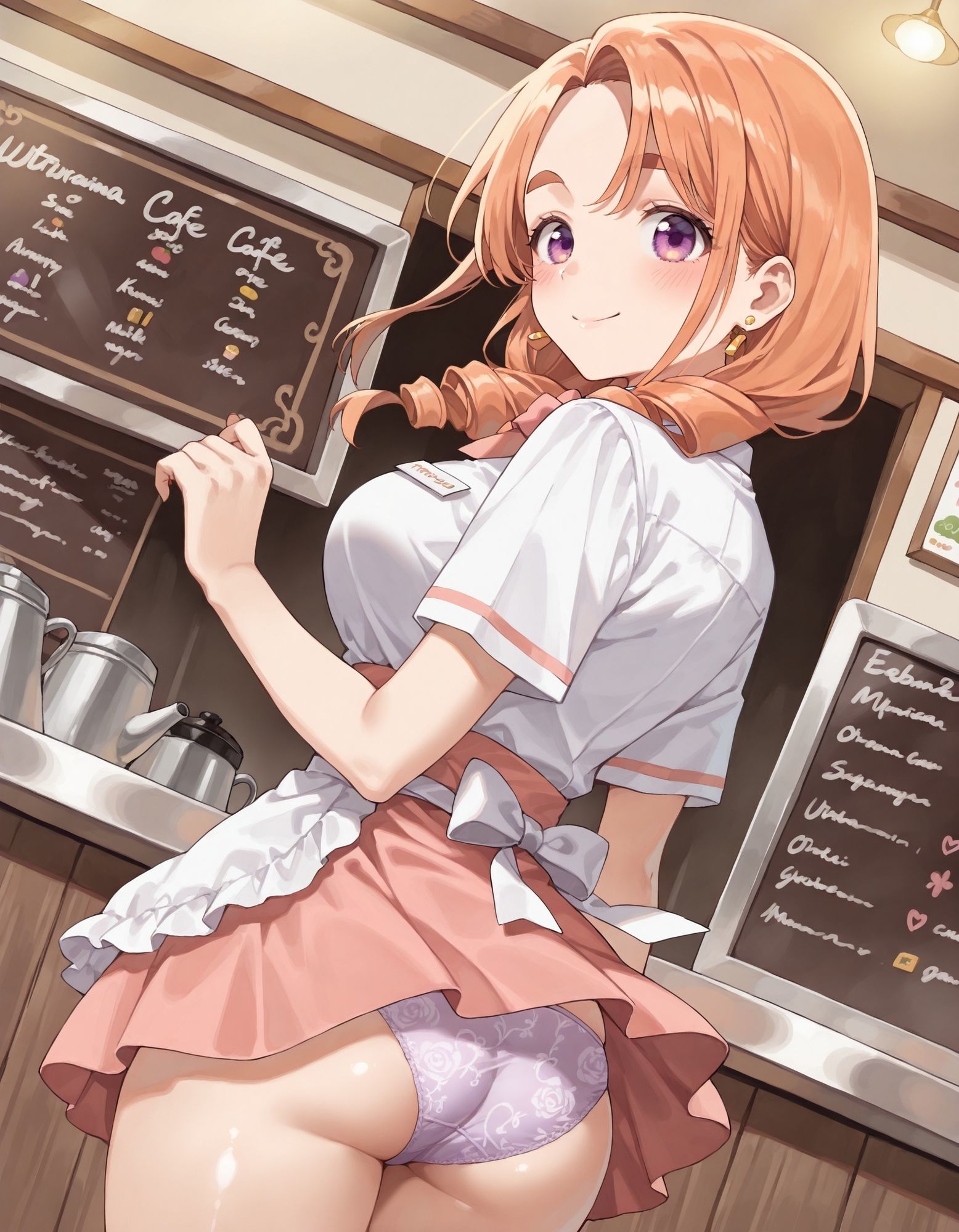 紫〇寺万里のパンチラ〜ウェイトレス編〜 - サンプル画像 2