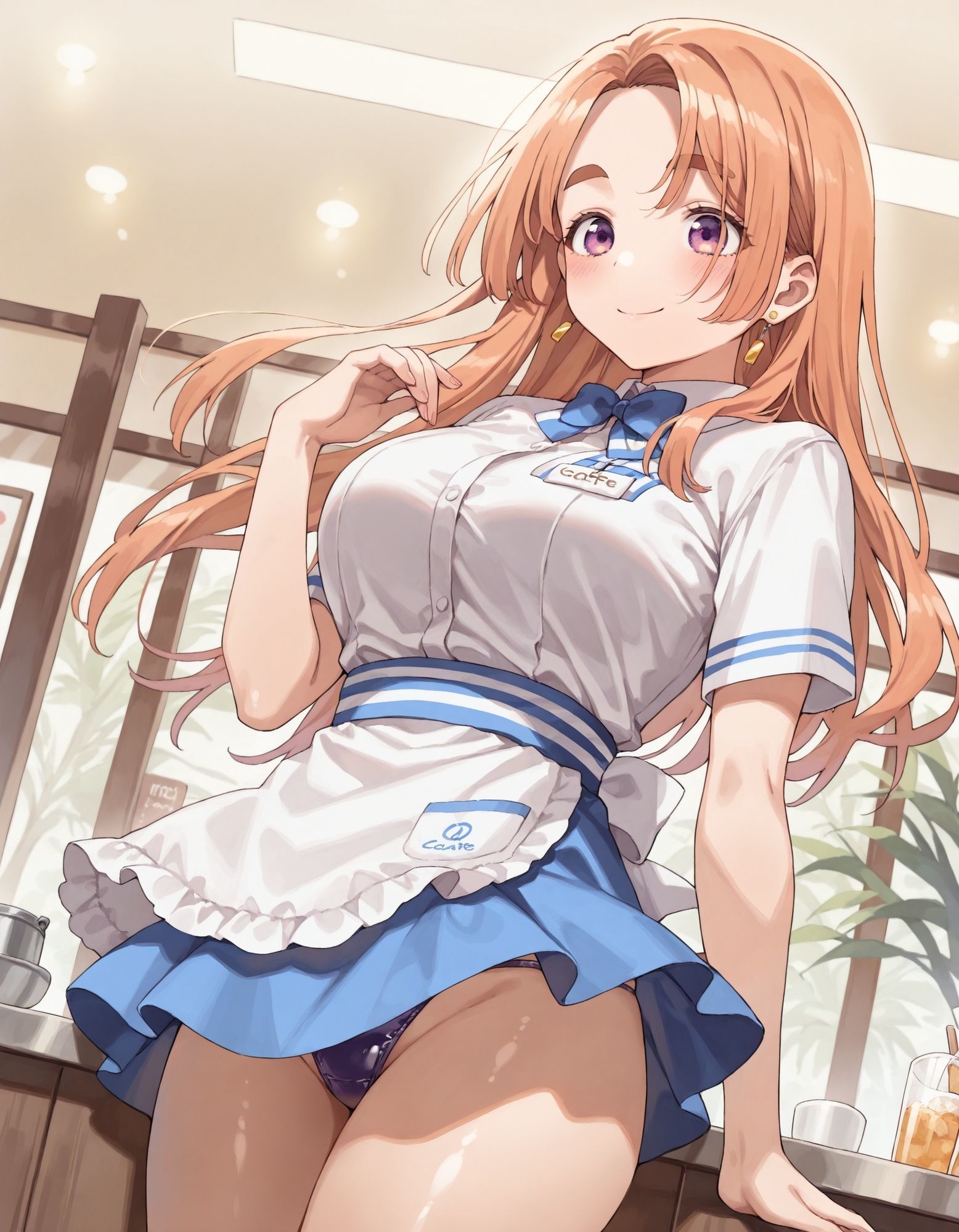 紫〇寺万里のパンチラ〜ウェイトレス編〜 - サンプル画像 4