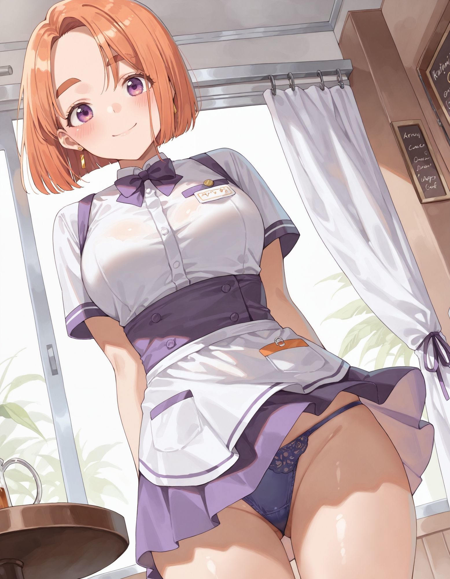 紫〇寺万里のパンチラ〜ウェイトレス編〜 - サンプル画像 8