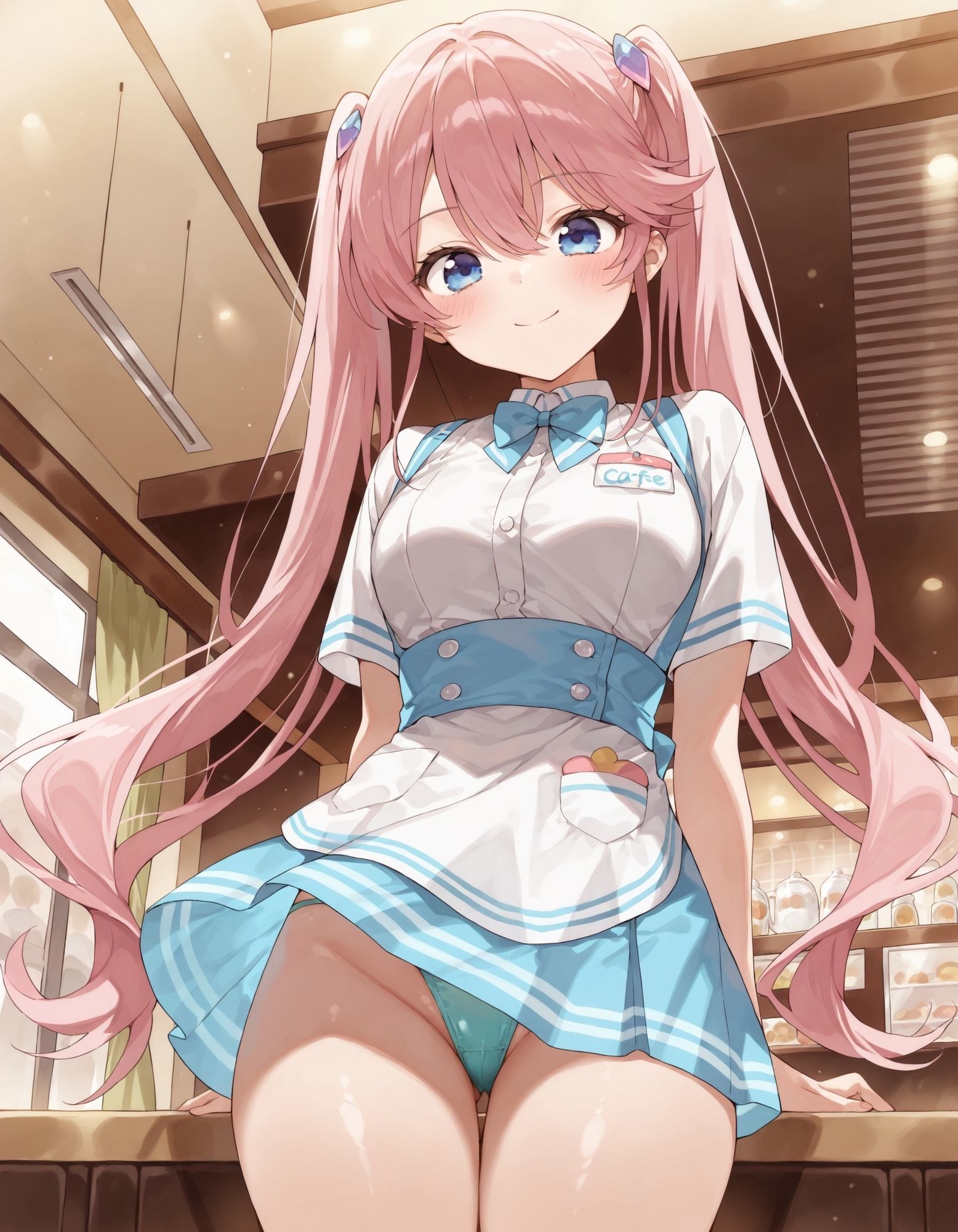 紫〇寺謳華のパンチラ〜ウェイトレス編〜 - サンプル画像 3