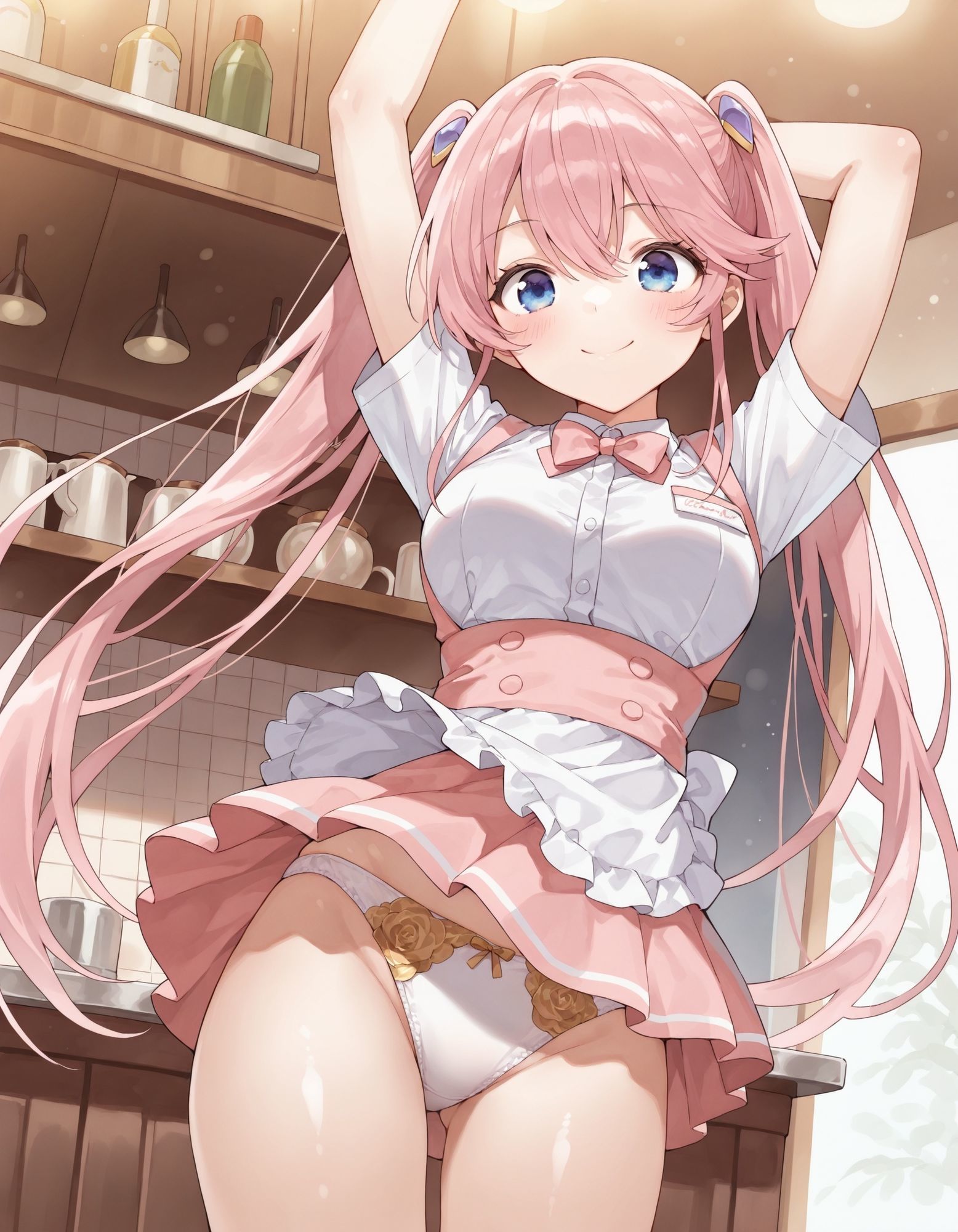 紫〇寺謳華のパンチラ〜ウェイトレス編〜 - サンプル画像 4