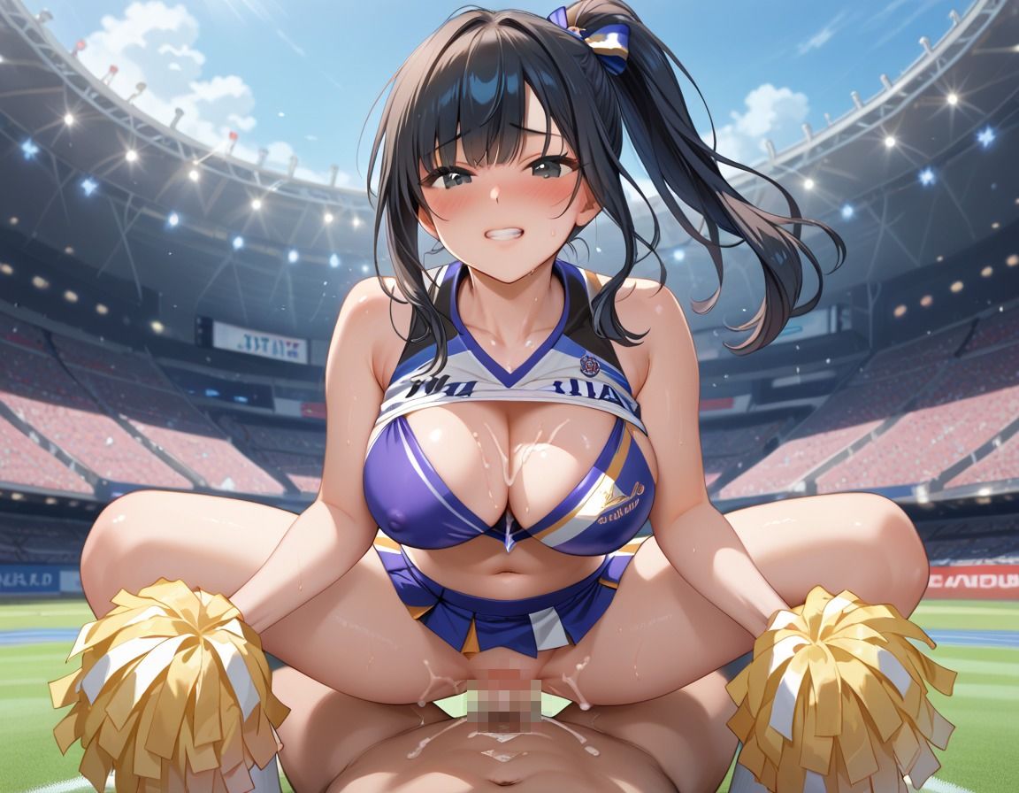 巨乳チアガールがきもおじに種付けされる - サンプル画像 8