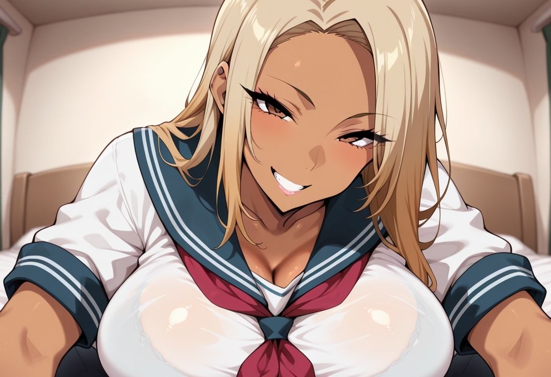 巨乳黒ギャル放課後性指導 - サンプル画像 4