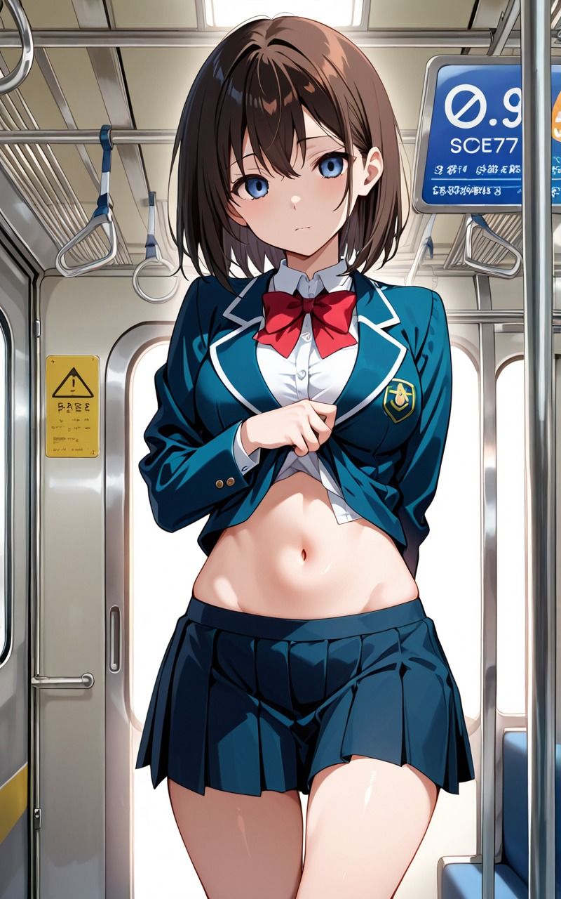 電車内SEX 狙われたJK - サンプル画像 1