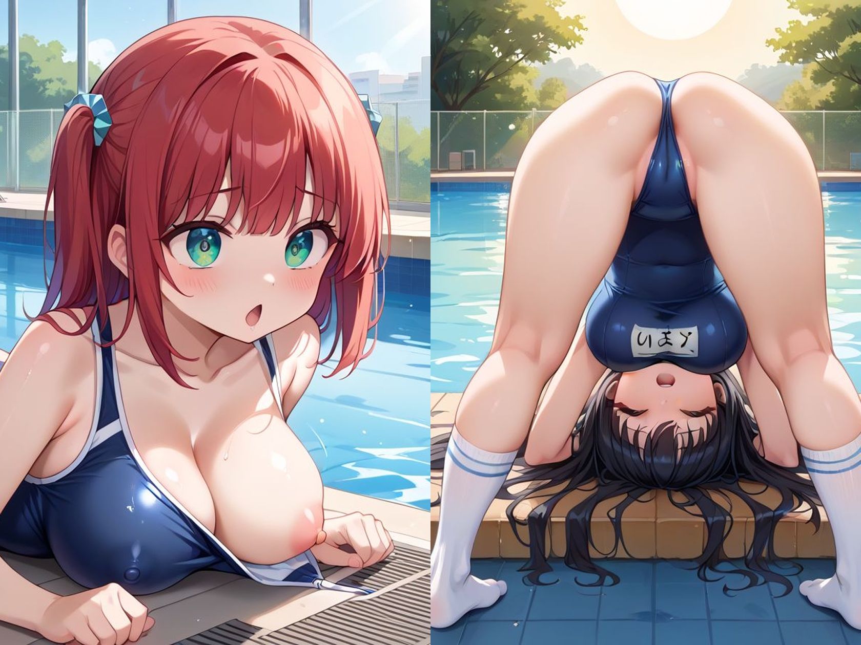 スク水＆ビキニハーレム【つるぺた女子・巨乳女子詰め合わせ】 - サンプル画像 5