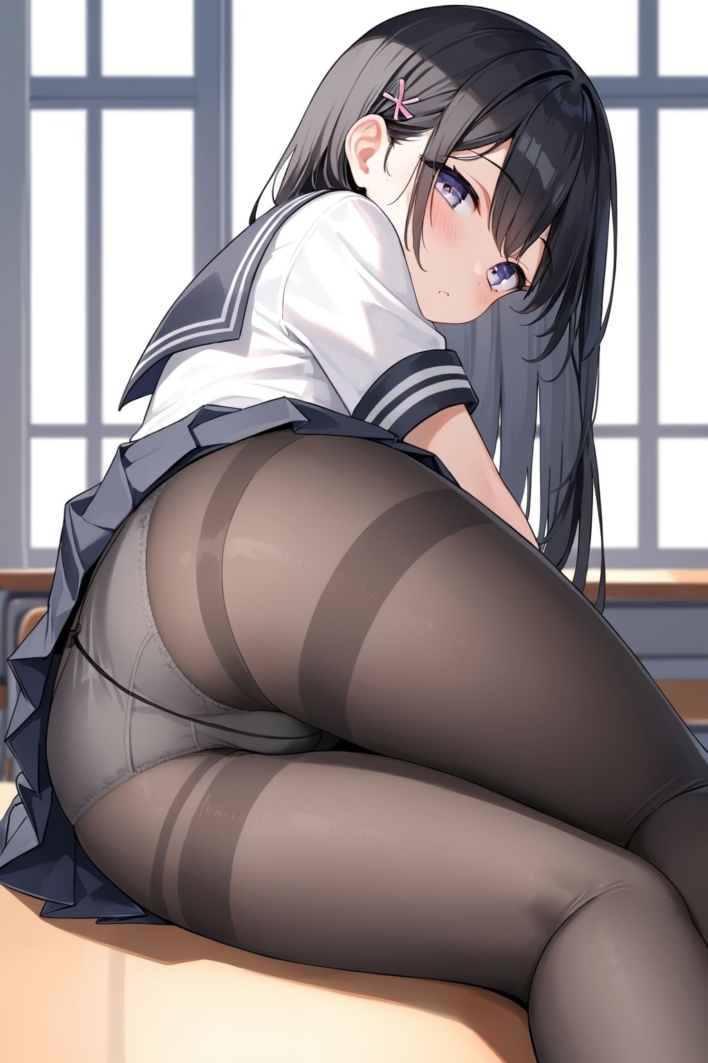 女子〇生の黒タイツパンチラ3【500枚】 - サンプル画像 10