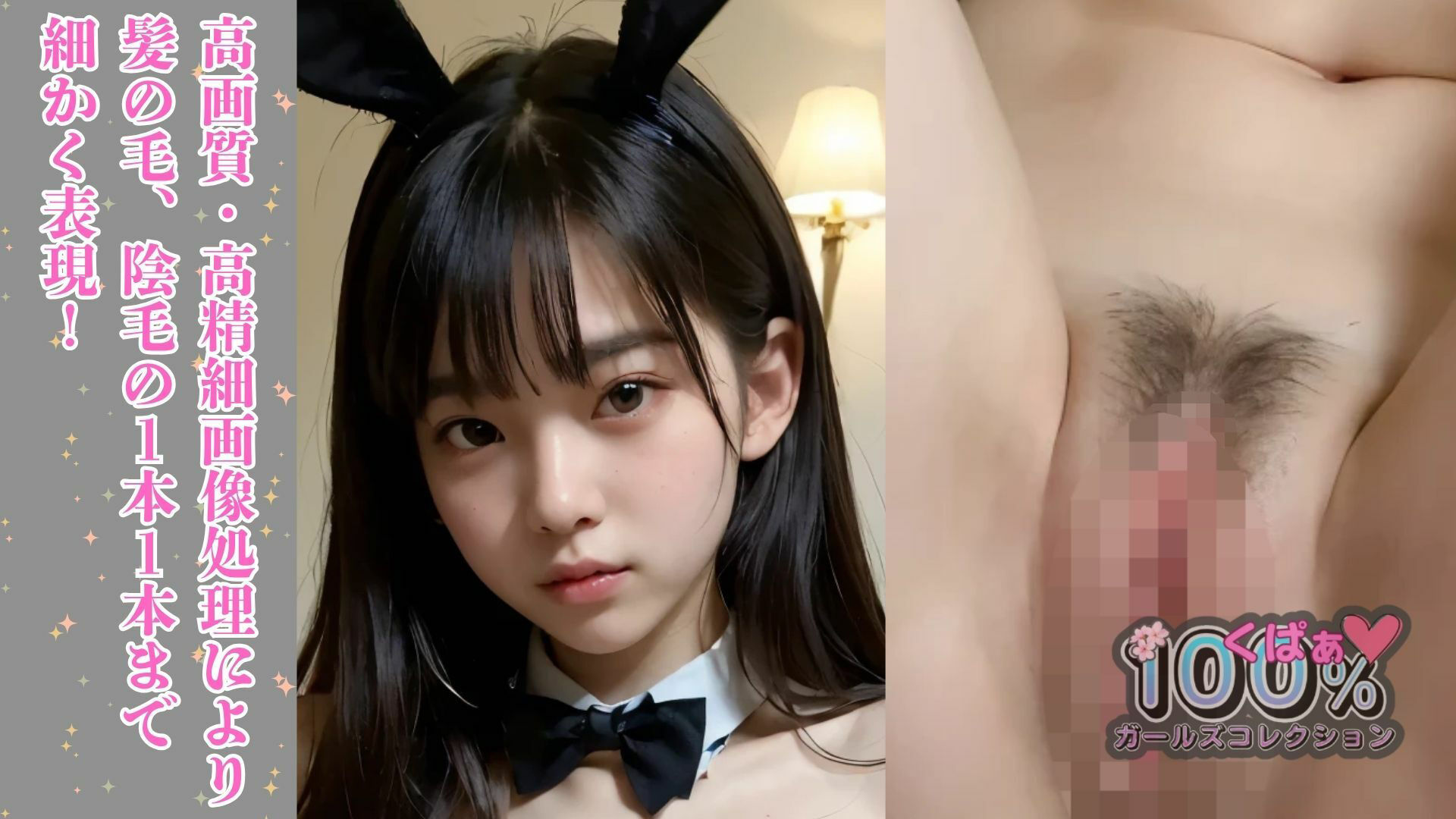 ひゃくぱぁ  全裸バニー - サンプル画像 2