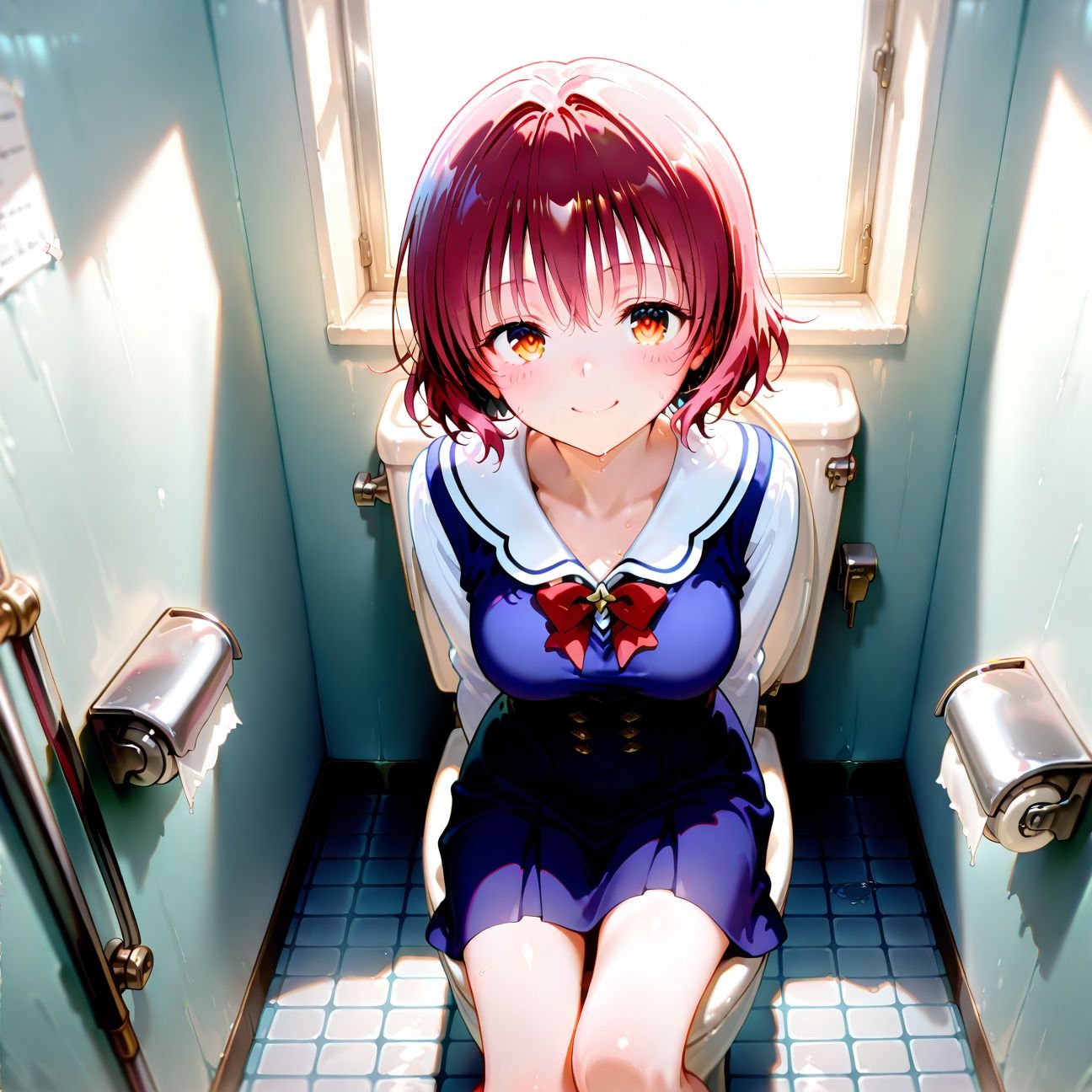 【Part6】トイレでオナニー見つかっちゃった☆ご褒美にエッチ - サンプル画像 1