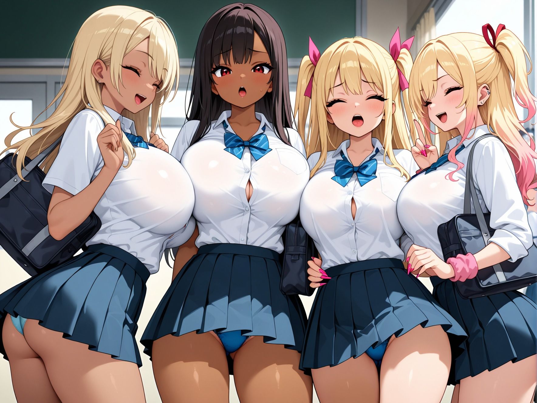 白黒性活  白黒ギャル学園 - サンプル画像 1