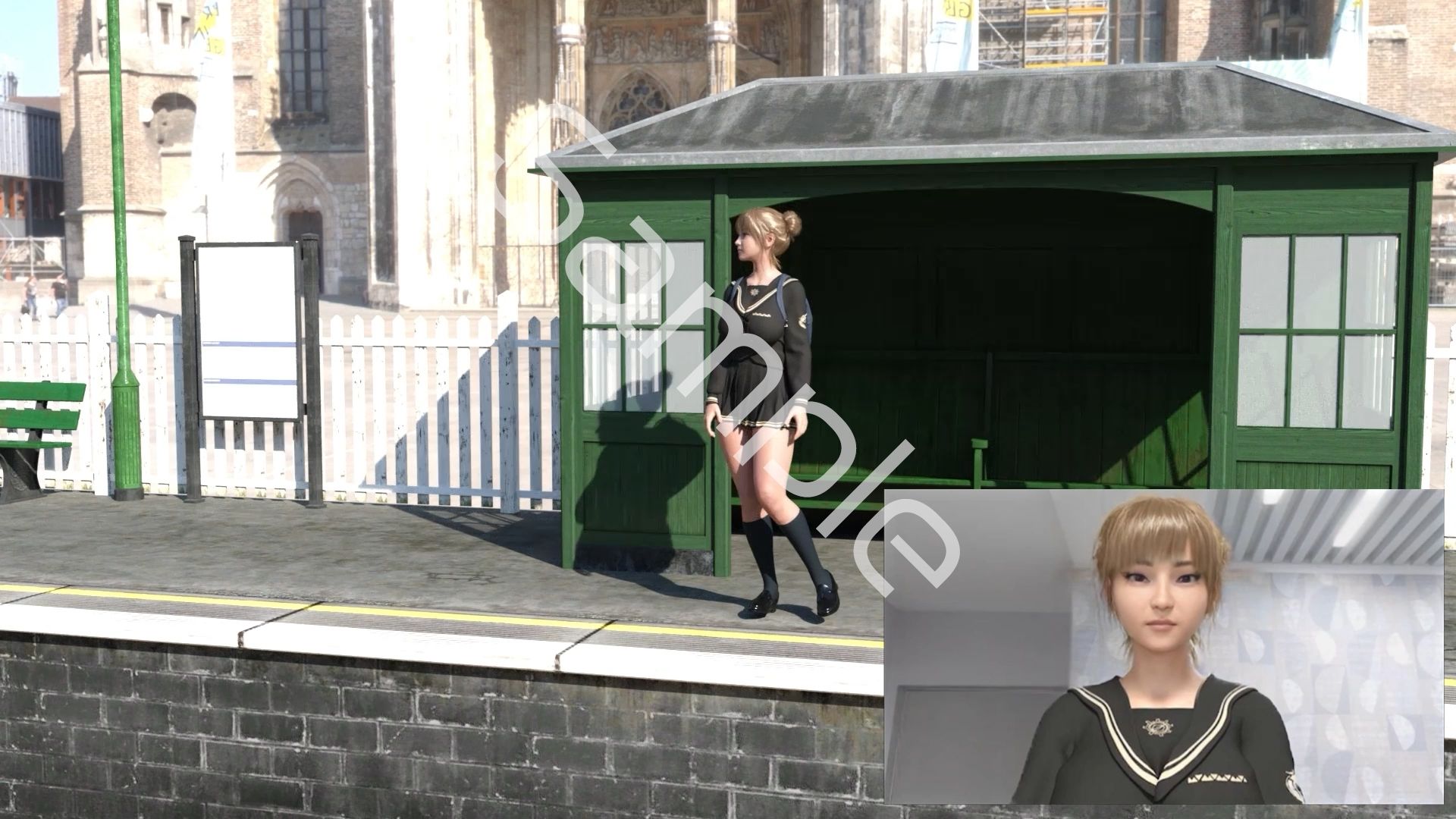 【▲100●100】生徒会長 一ノ瀬廻里・県警からの事情聴取で、自らの盗撮被害動画の確認を強いられる:Vol.R005『早朝の駅でのナマ脚とむっちり尻肉の盗撮被害』 - サンプル画像 2