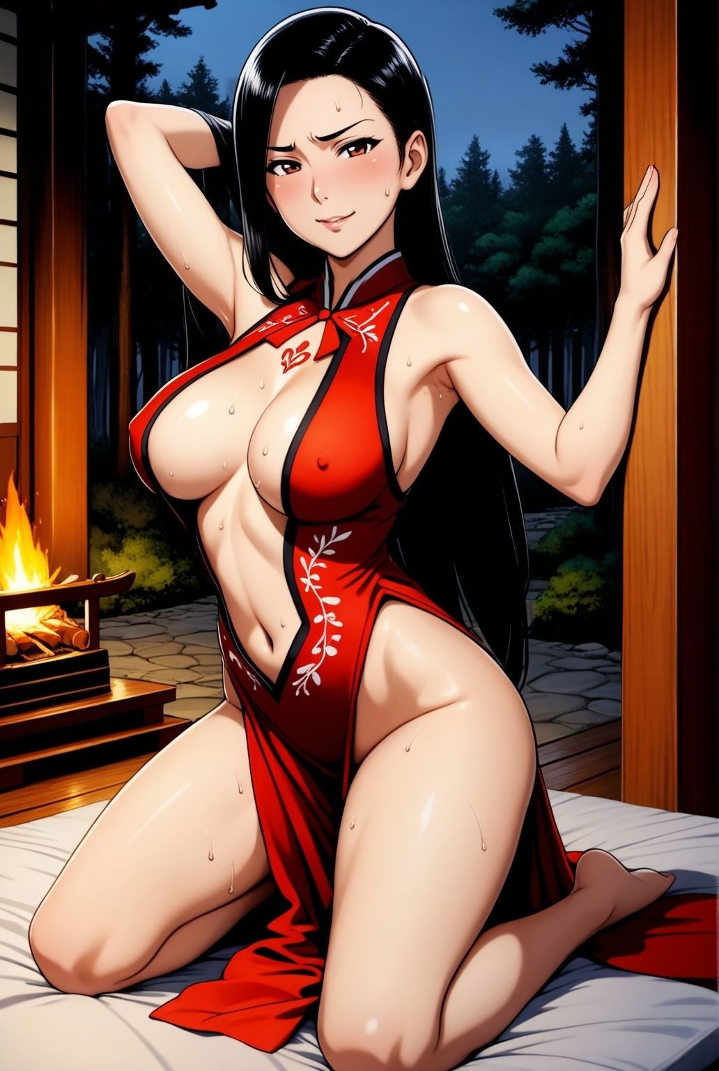 人妻巫女、夜の社で秘めごとを舞う - サンプル画像 10