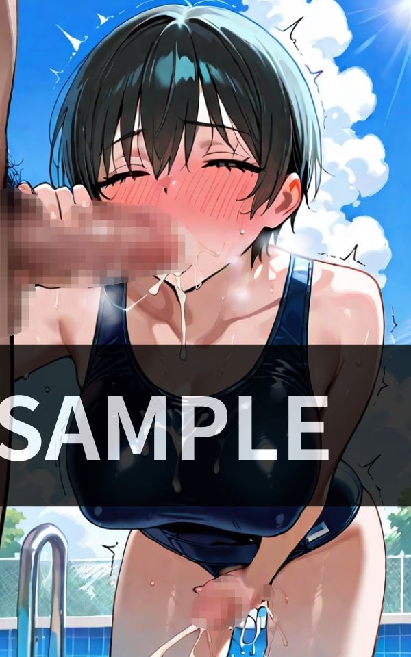 汁、汁、汁 男の娘が プールで乱交 始めました - サンプル画像 2