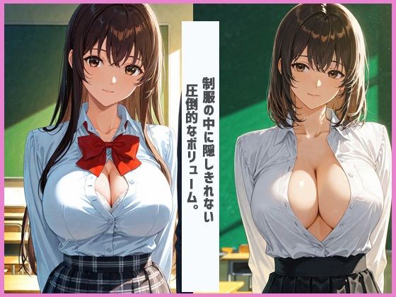 爆乳ハレンチ女子校生と教室でやりまくり - サンプル画像 1