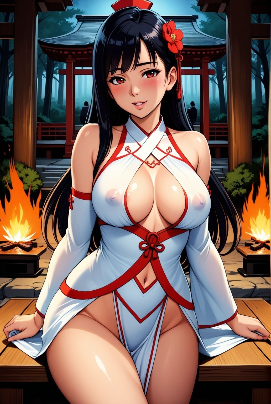 黒髪みこの淫ら舞  社で誘う人妻巫女の欲情 - サンプル画像 2