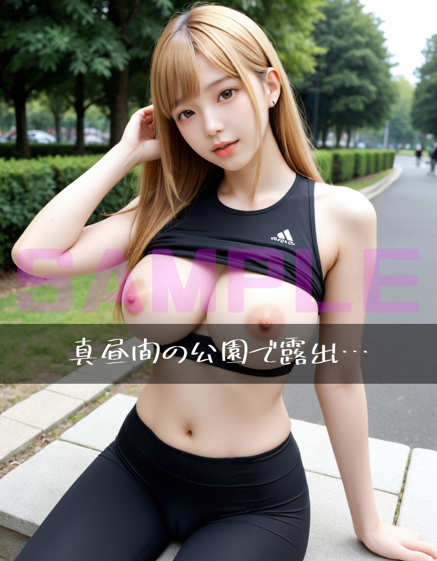 【たっぷり500枚】ギャルまみれ〜露出ギャルたちと汗だく野外トレーニング〜 - サンプル画像 6