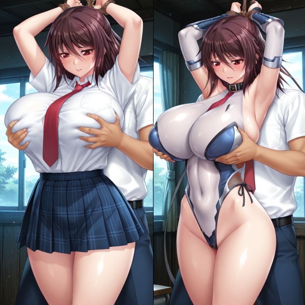 フェチコレ総集編 吊り上げ拘束されて背後からおっぱいを揉まれる対魔忍まとめ【総枚数1，000枚】 - サンプル画像 3