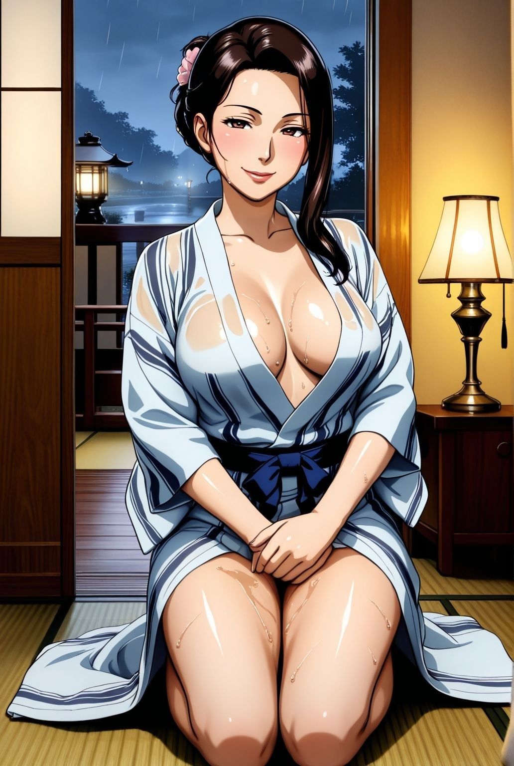 灯りに揺れる蜜 義母と二人、旅館の夜 - サンプル画像 1