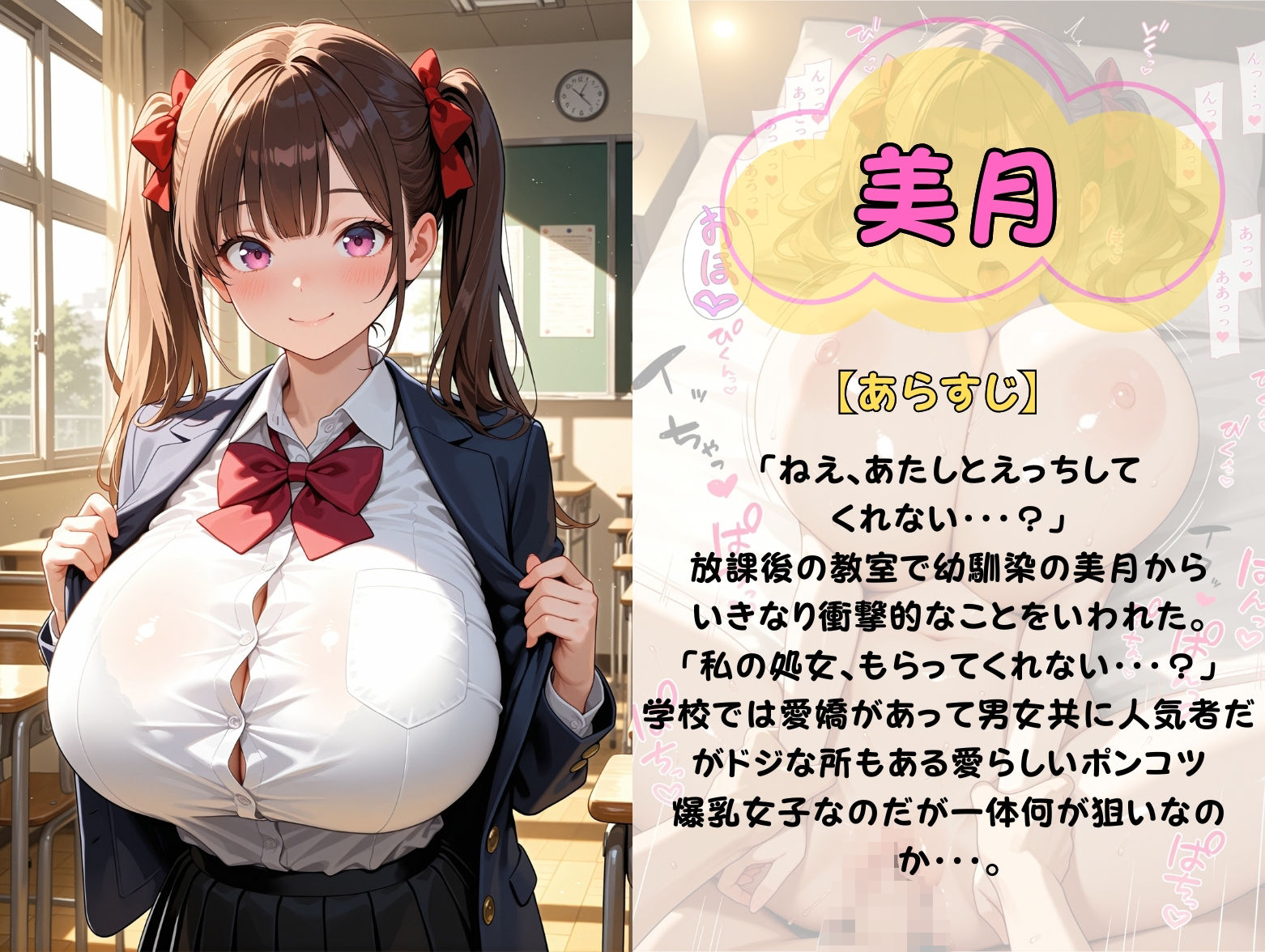 ロリ爆乳ポンコツ幼馴染は濃厚セックスでメス堕ちしてみたい - サンプル画像 1