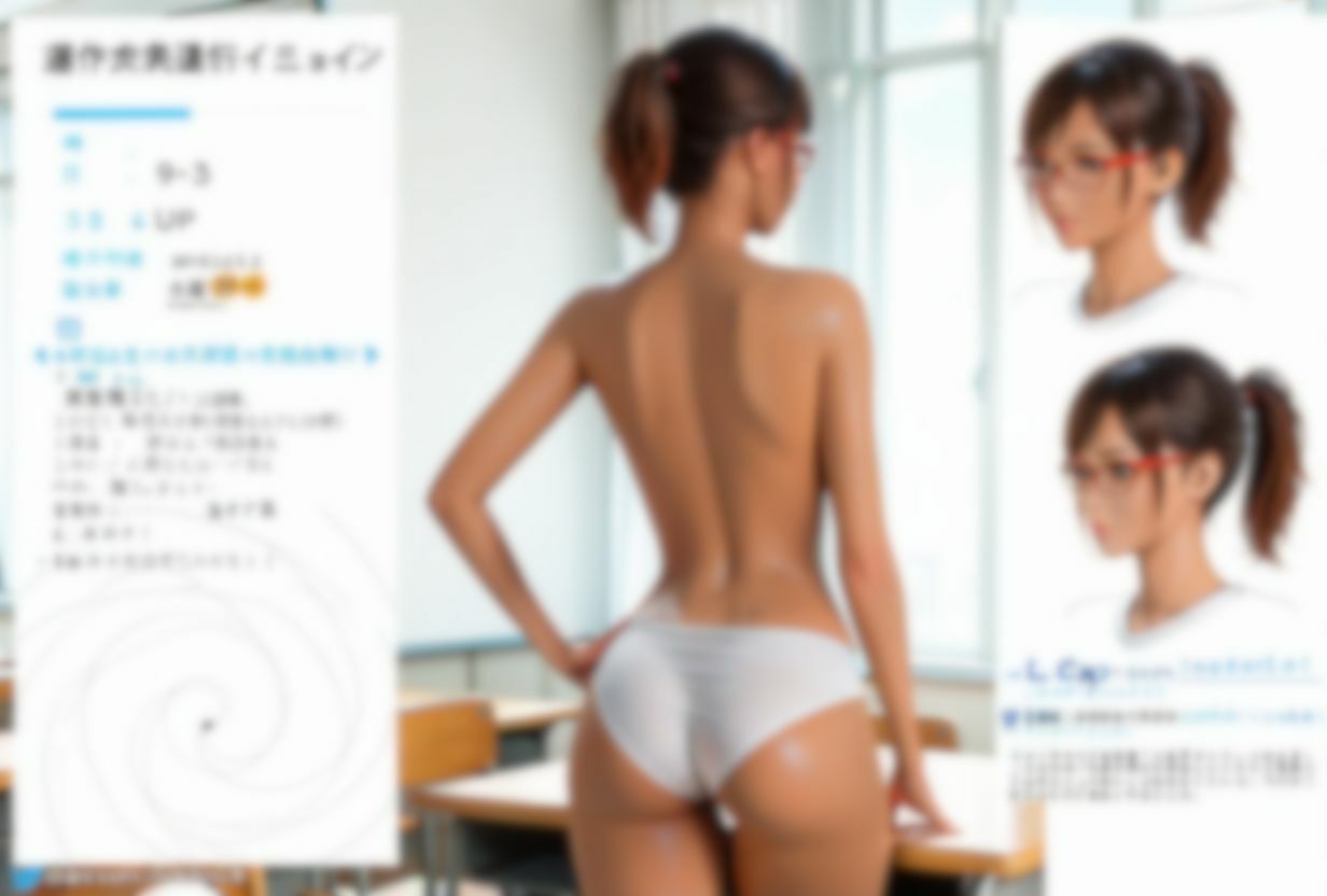黒〇〇の縞パン〇姦。学校編（教室） - サンプル画像 3