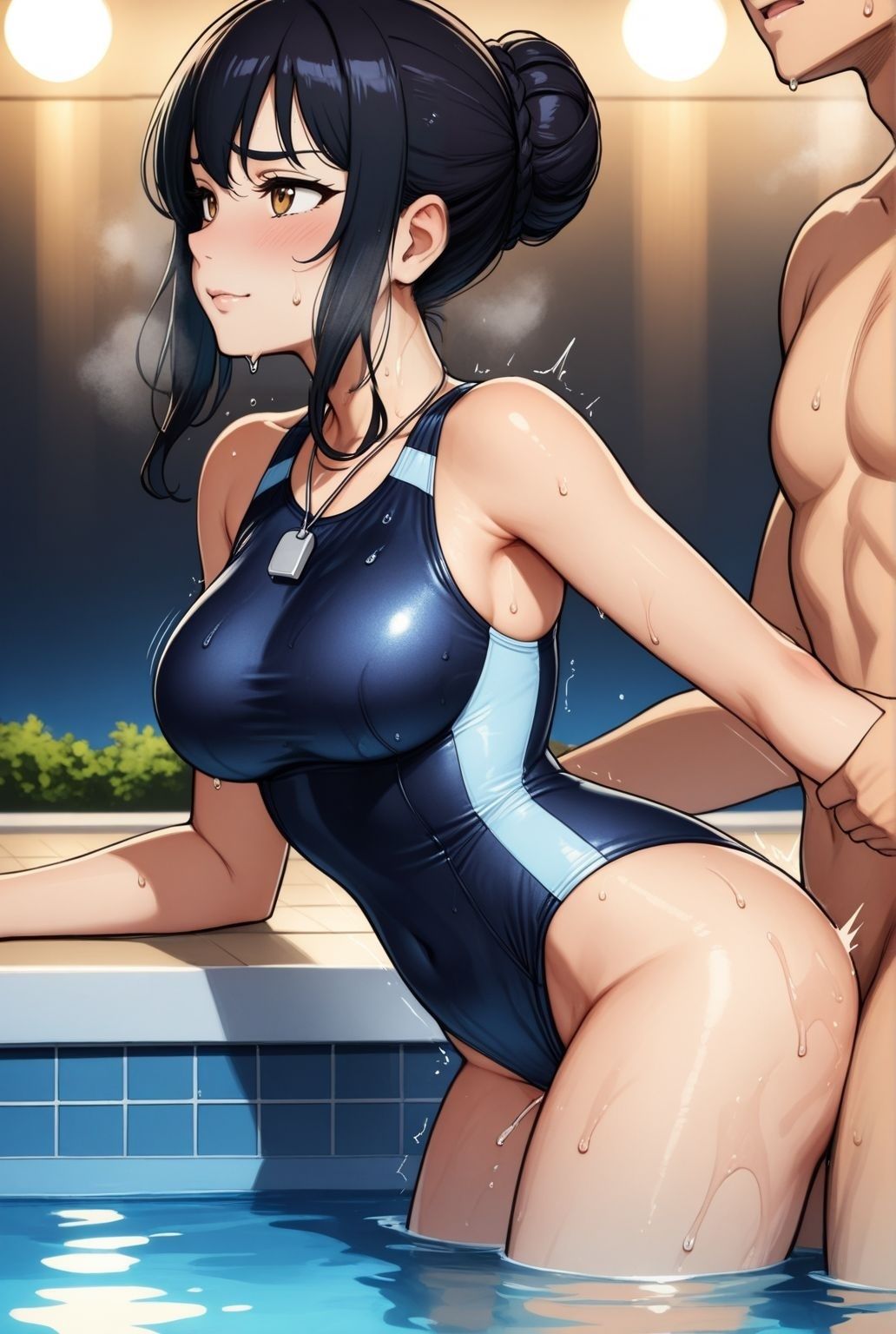 水泳教室の裏側で  人妻熟女インストラクターとの密逢 - サンプル画像 5