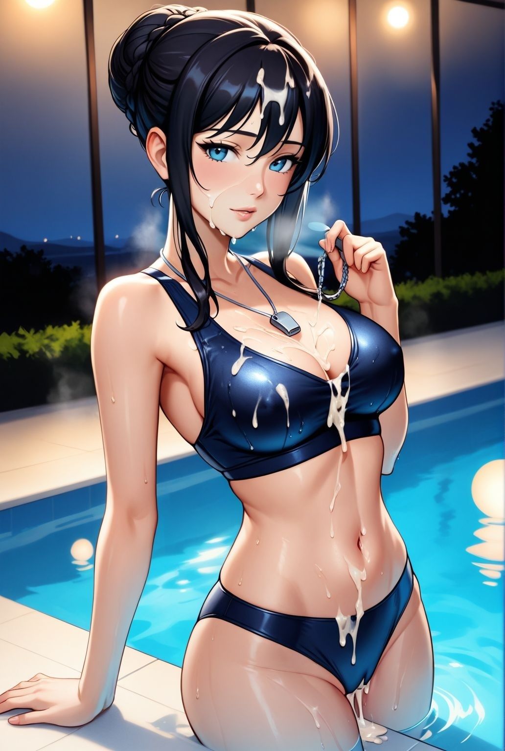 水泳教室の裏側で  人妻熟女インストラクターとの密逢 - サンプル画像 8