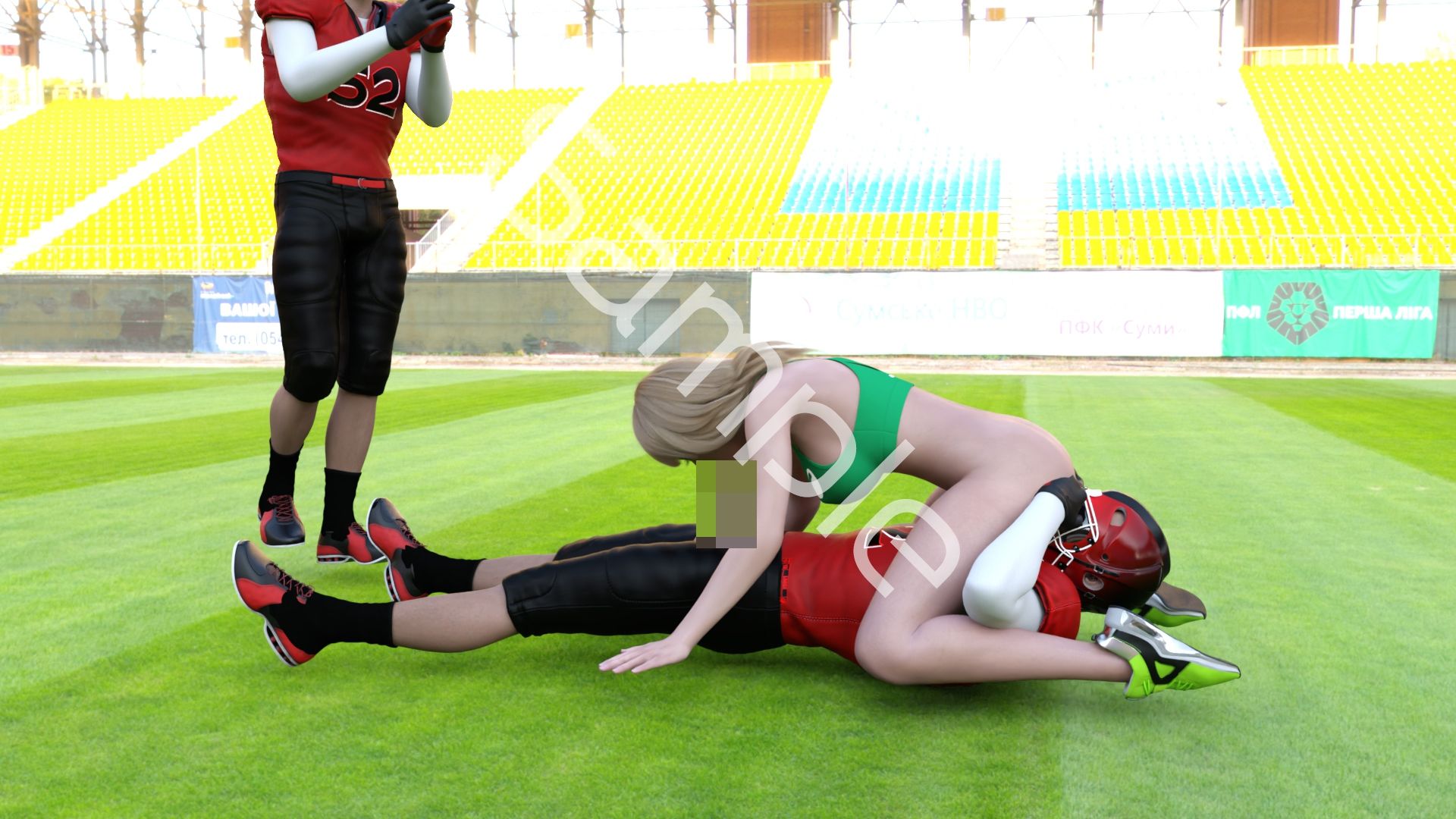 【△100】古舘友梨 陸上部の助っ人として大会に出たところ、同じスタジアムに来ていたアメフト部の男子に犯●れる Vol.003（69シックスナイン） - サンプル画像 1