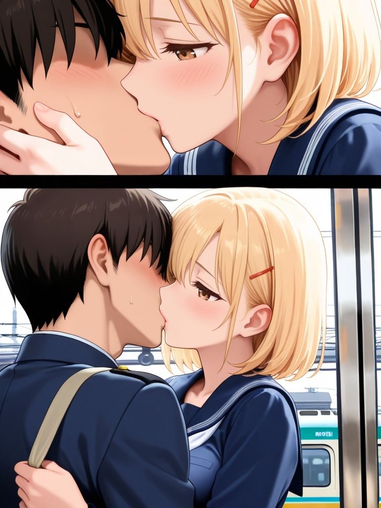 金髪巨乳ギャルの誘惑  満員電車で・・・  抑えきれない情動 - サンプル画像 4