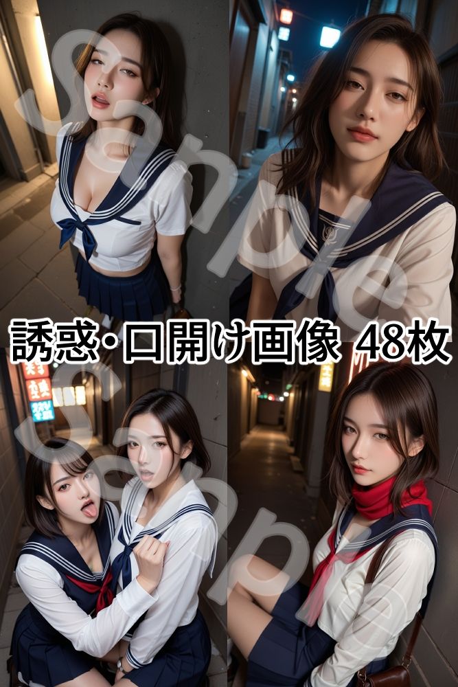 JK セーラー女子校生 精子まみれの日常 《夜の路地裏 編》 - サンプル画像 2