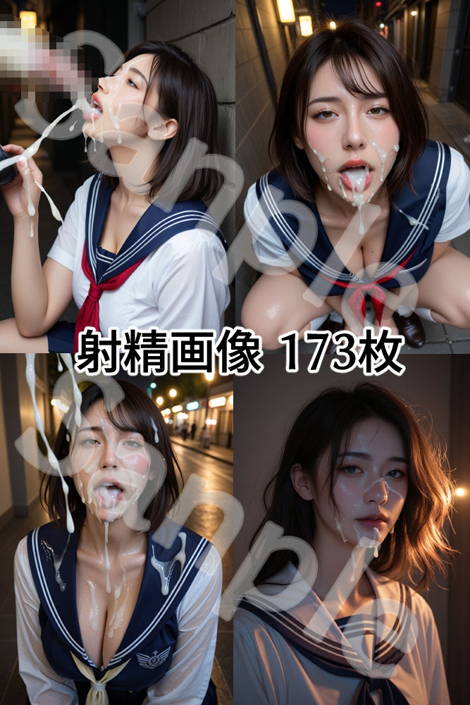 JK セーラー女子校生 精子まみれの日常 《夜の路地裏 編》 - サンプル画像 4