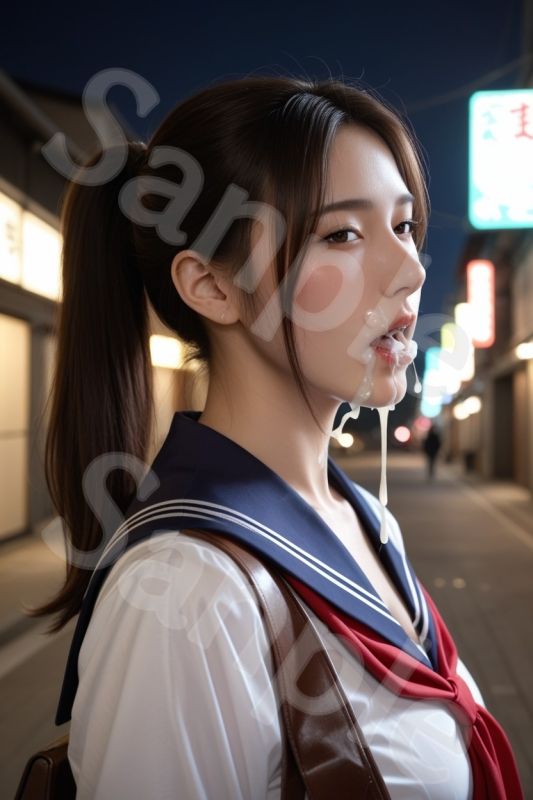 JK セーラー女子校生 精子まみれの日常 《夜の路地裏 編》 - サンプル画像 5