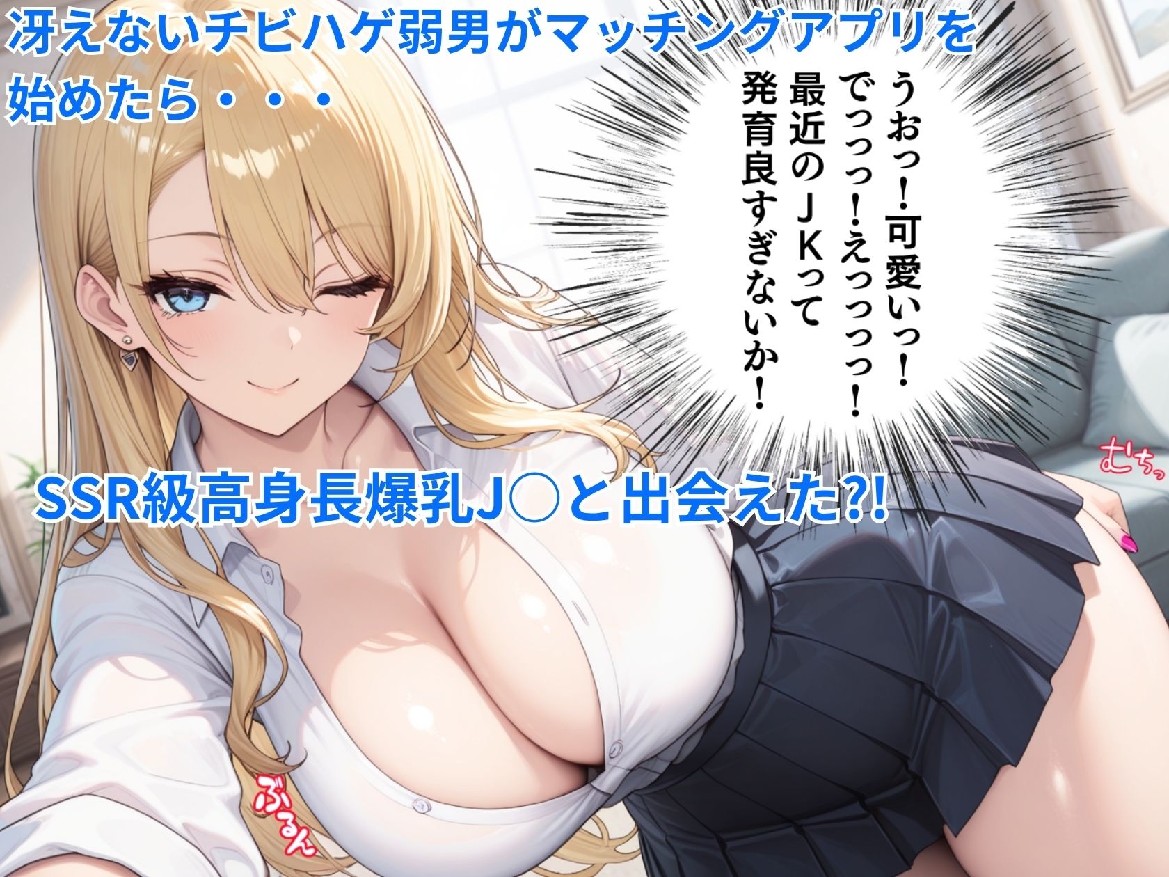 ムチムチでっかい女子校生と汗だくセックス〜チビハゲ童貞おじ×高身長爆乳ギャル〜 - サンプル画像 1
