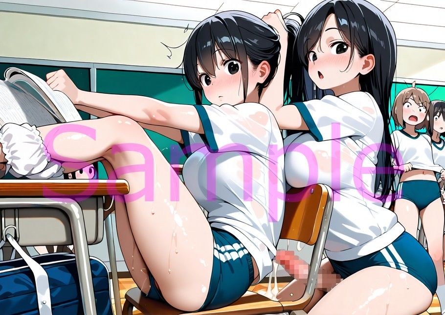 ふたなりOKになった女学校では生徒たちがち◯ぽに興味津々なイラスト集 - サンプル画像 2