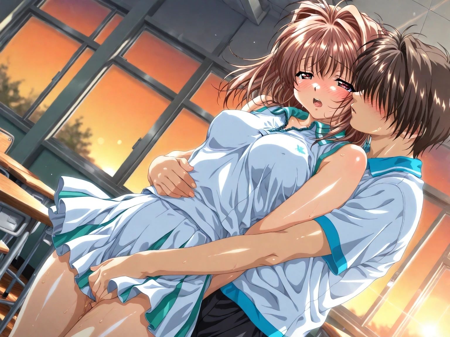 AIイラストCG集98  L〇VERS  恋に〇ちたら  河〇理恵  テニスウェア編 - サンプル画像 5