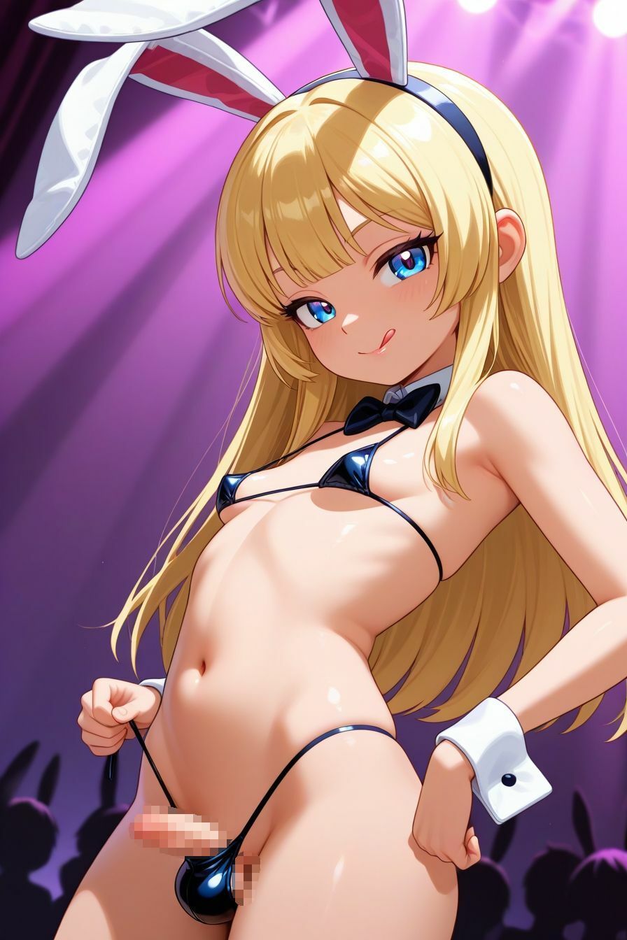 ちっぱいふたなりバニーオナニーショー - サンプル画像 3