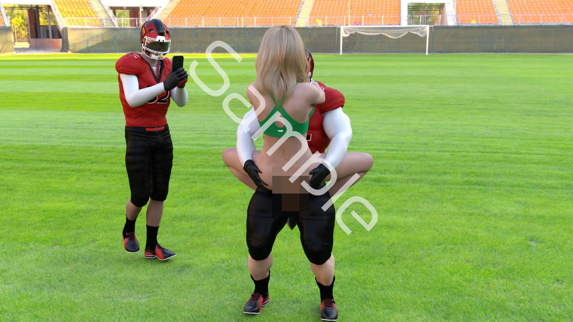 【△100】古舘友梨 陸上部の助っ人として大会に出たところ、同じスタジアムに来ていたアメフト部の男子に犯●れる Vol.004（駅弁ファック） - サンプル画像 2