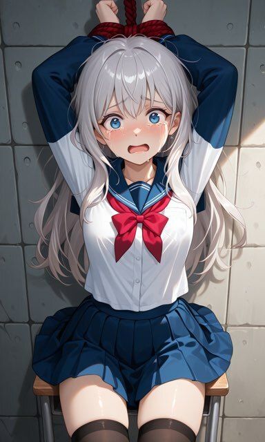 銀髪少女調教 - サンプル画像 1