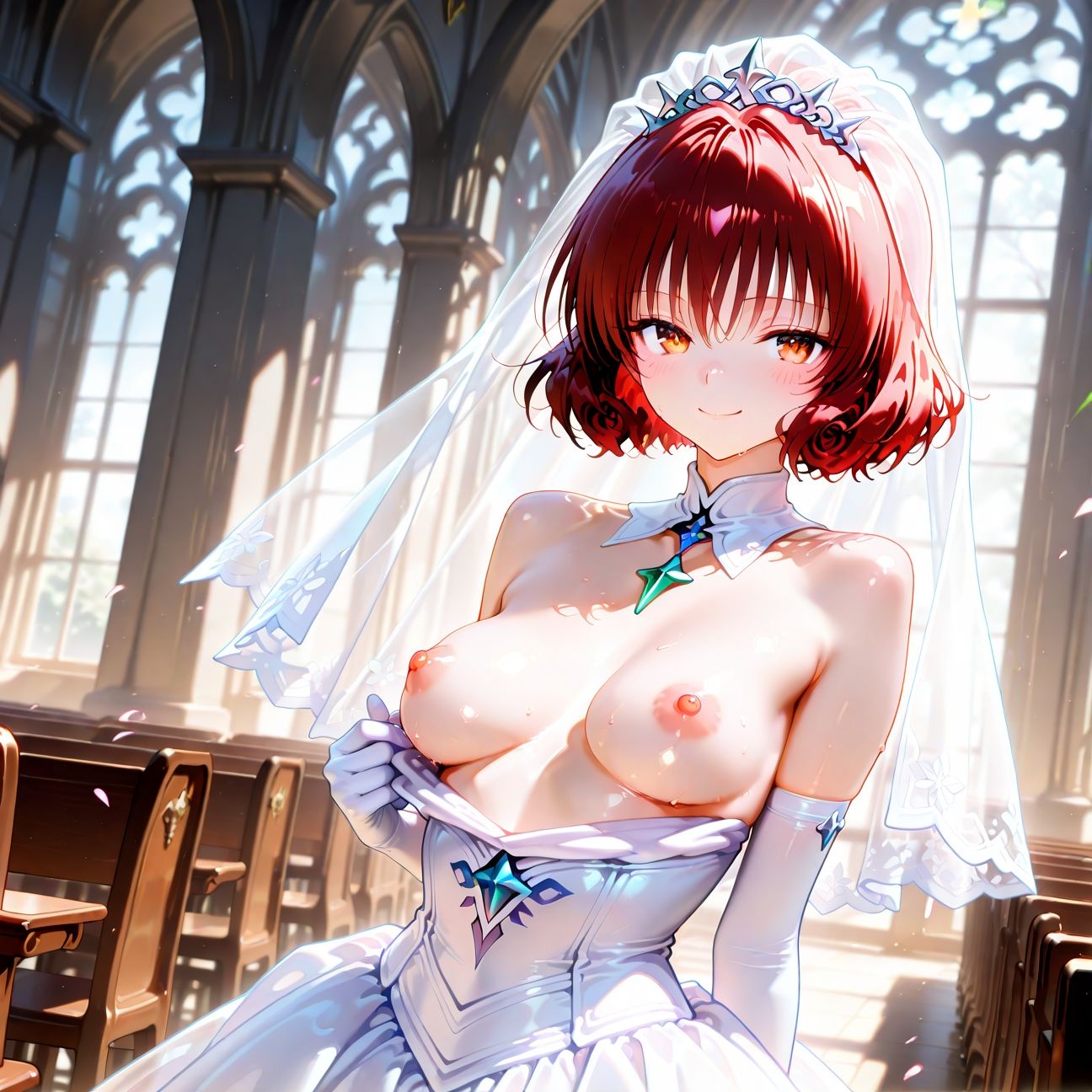 【Part7】ウェディングドレスで浮気セックス！婚前最後のお遊び♪ - サンプル画像 2