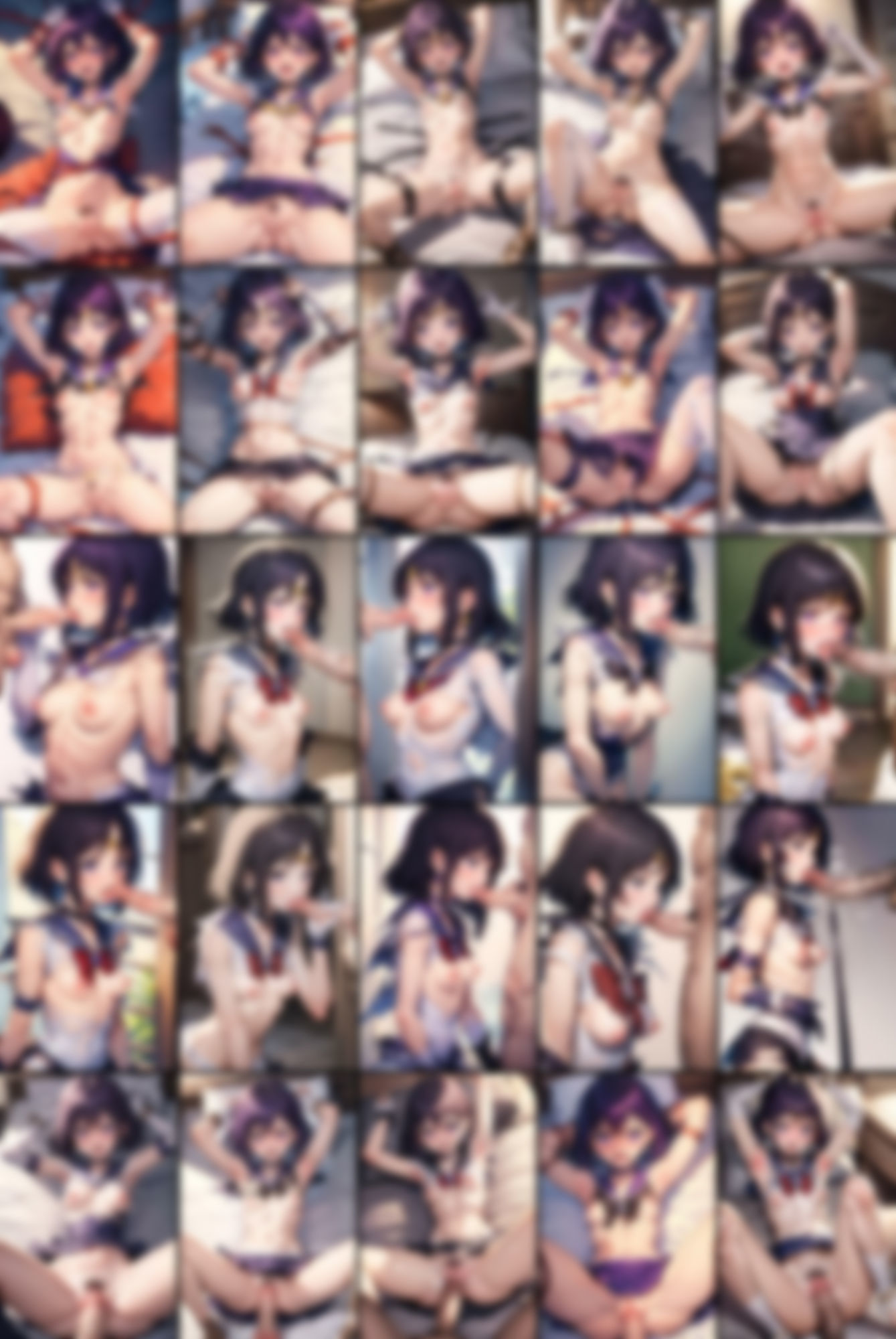敗北・号泣 セーラーサターン（妊娠前＆妊娠後ボテ腹） - サンプル画像 8