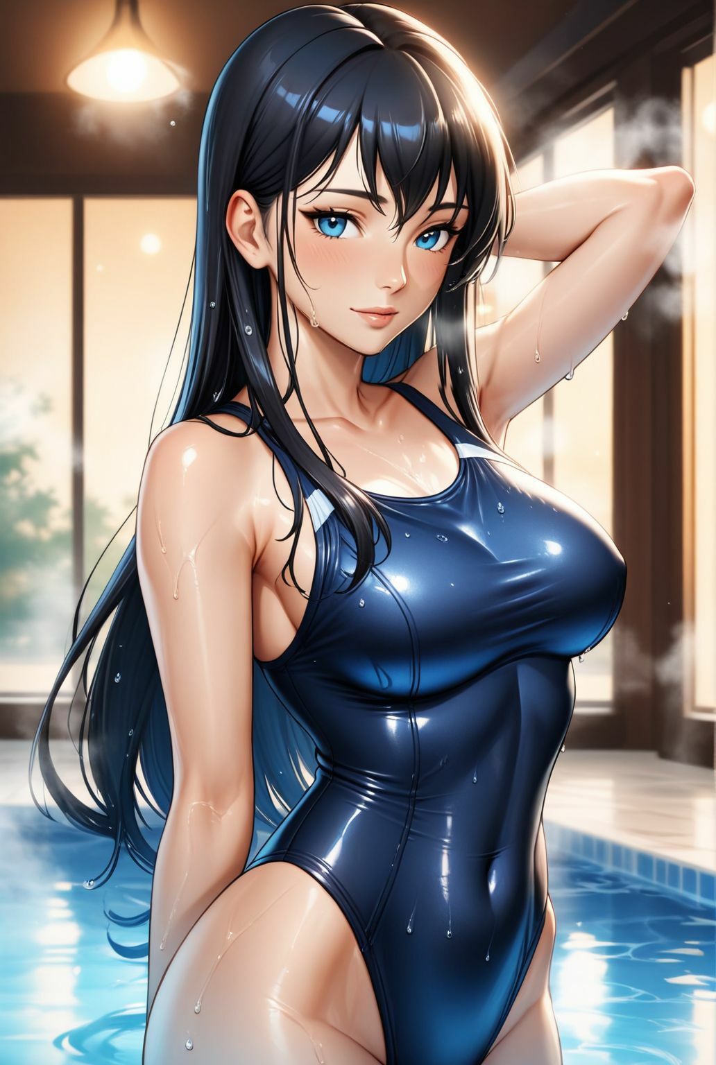 しっとり濡れる若熟女人妻  プールサイドで囁く欲情 - サンプル画像 1