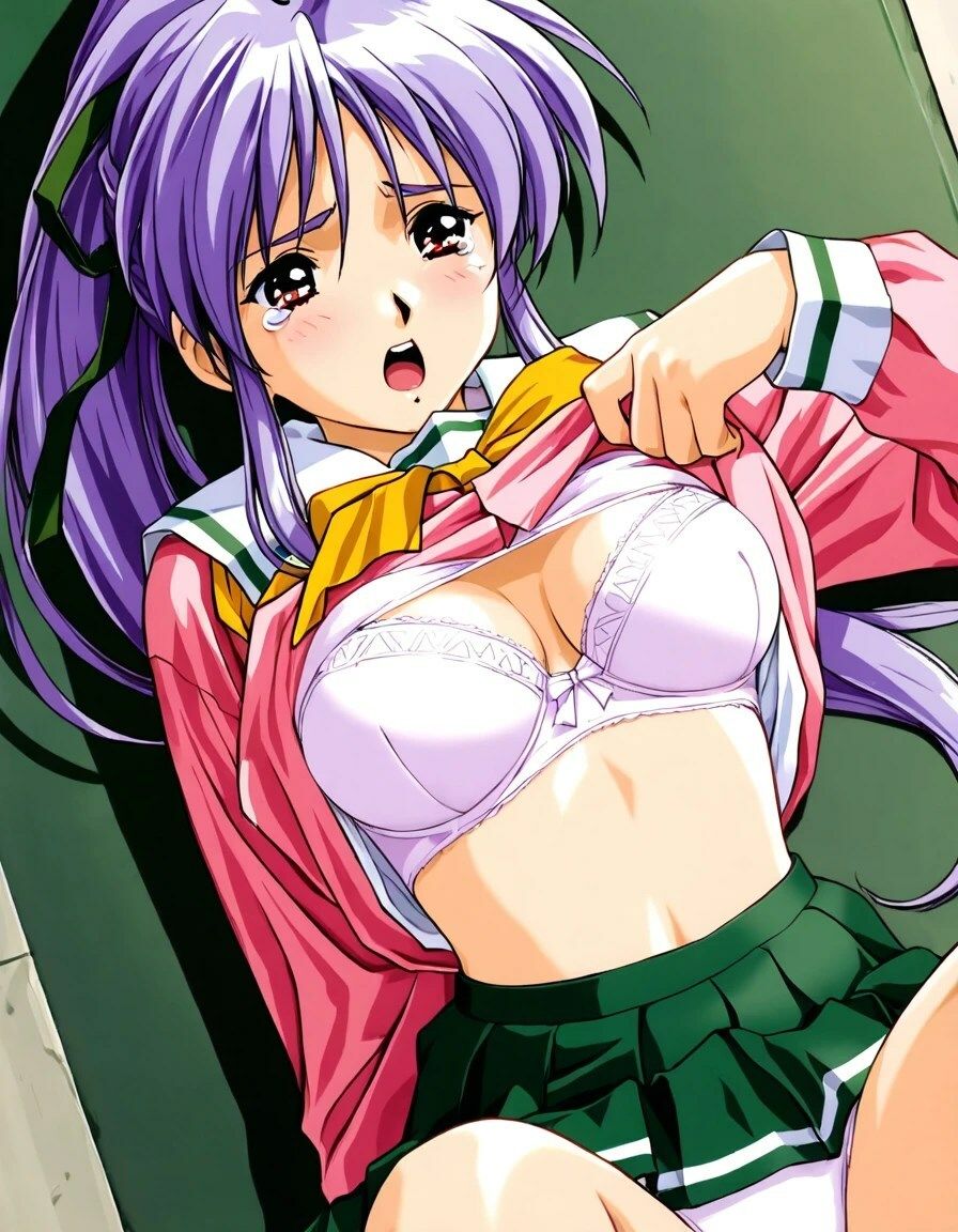 美少女アニメ風 高部絵里 服やパンティを無理やり脱がされて＋パンモロやオナニー集 - サンプル画像 1