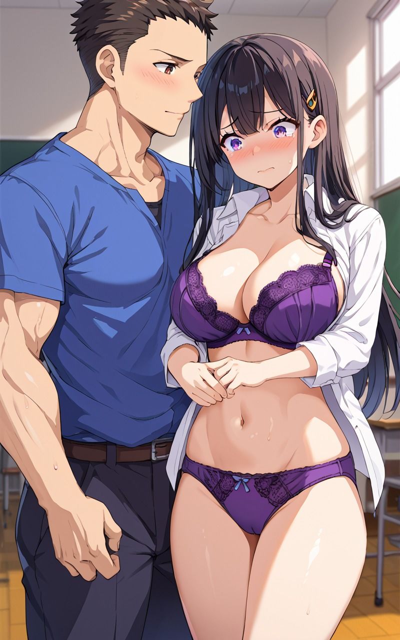 憧れの先輩は筋肉自慢の体育教師にガン責めされてました - サンプル画像 7