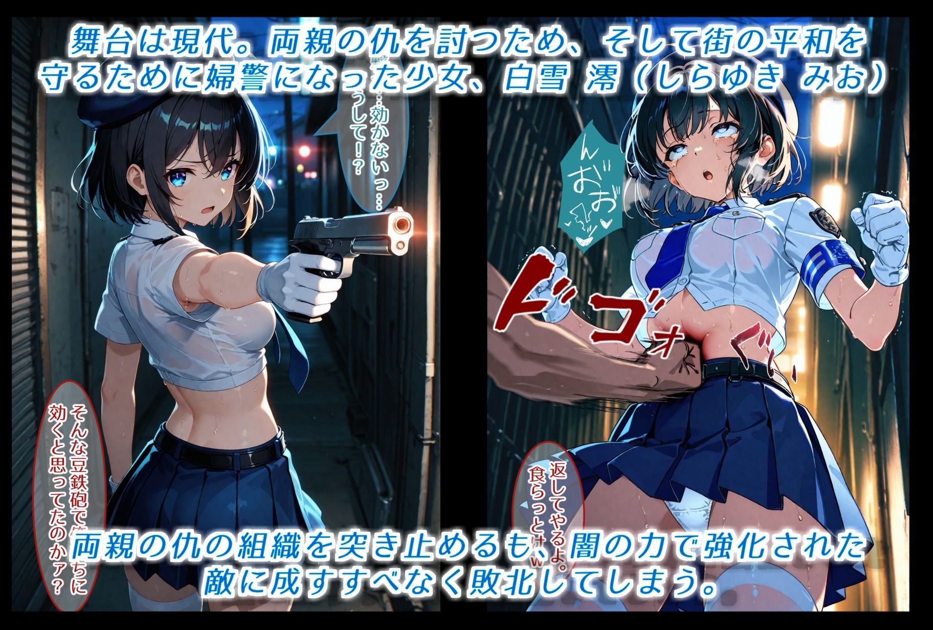 仇討ちに失敗した婦警魔法少女、敗北し、組織のご奉仕メイドにされる - サンプル画像 1